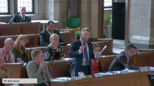 Cllr Alan Good Addressing Manchester City Council